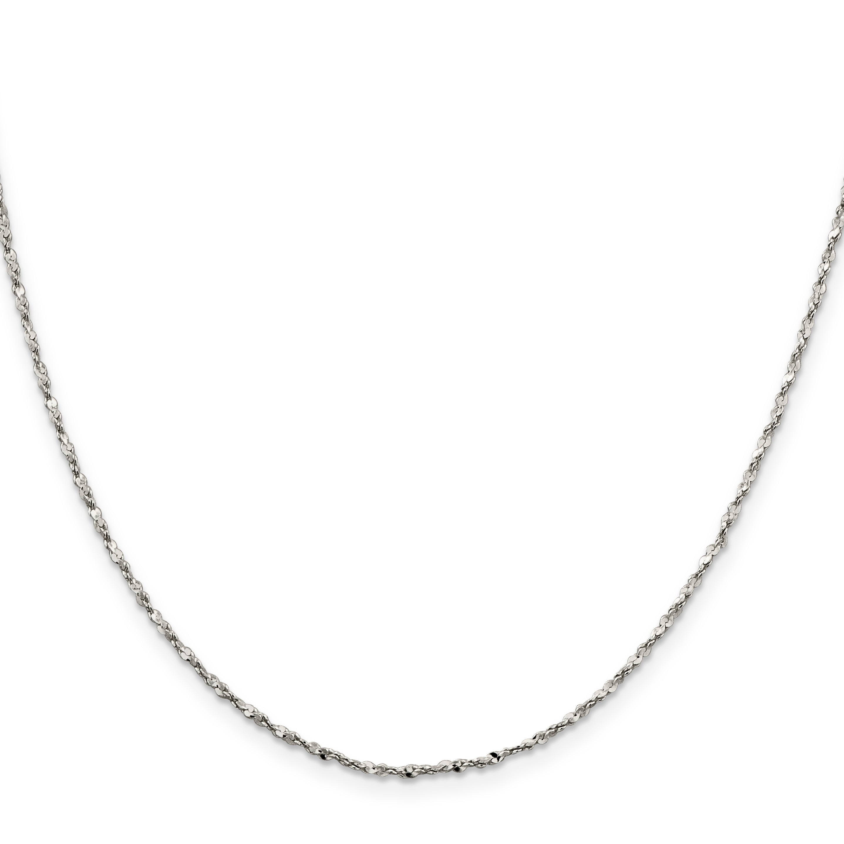18 Inch Sterling Silver 1.6mm Twisted Serpentine Chain Necklace