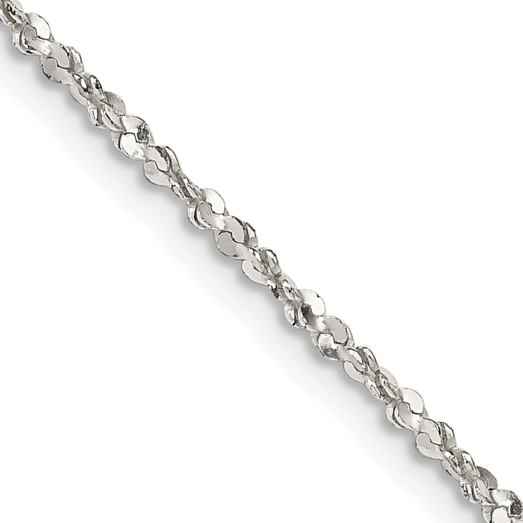 20 Inch Sterling Silver 1.6mm Twisted Serpentine Chain Necklace