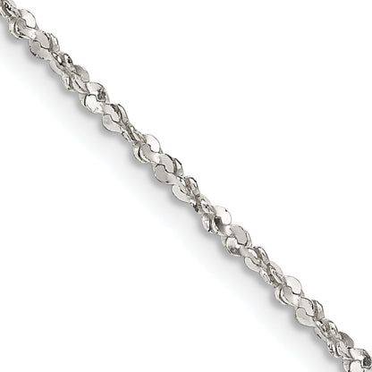 20 Inch Sterling Silver 1.6mm Twisted Serpentine Chain Necklace