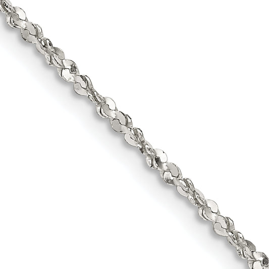 20 Inch Sterling Silver 1.6mm Twisted Serpentine Chain Necklace