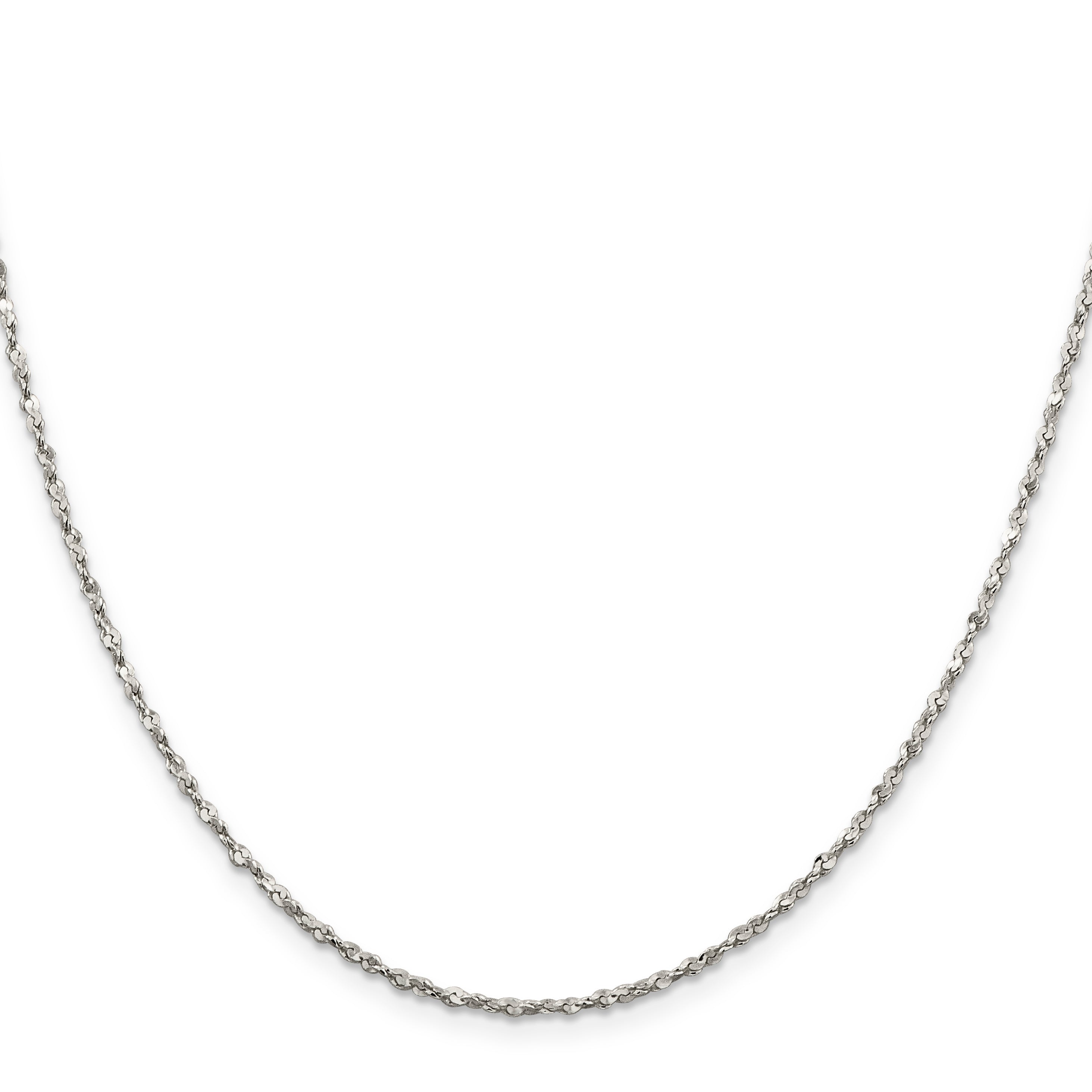 24 Inch Sterling Silver 1.8mm Twisted Serpentine Chain Necklace