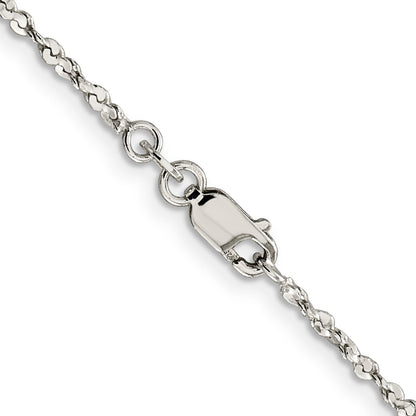 16 Inch Sterling Silver 1.8mm Twisted Serpentine Chain Necklace