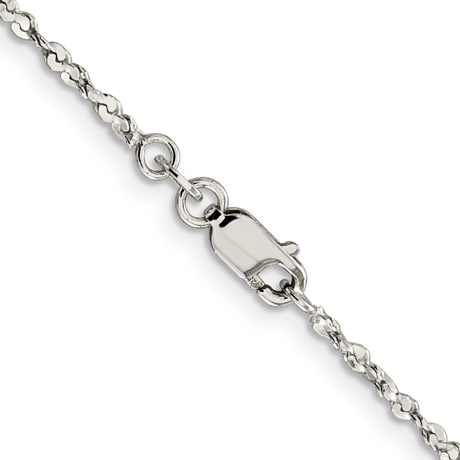 20 Inch Sterling Silver 1.8mm Twisted Serpentine Chain Necklace