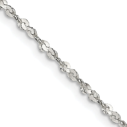 24 Inch Sterling Silver 1.8mm Twisted Serpentine Chain Necklace