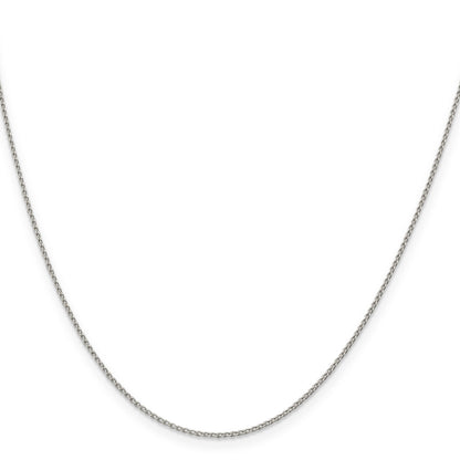 24 Inch Sterling Silver 1mm Open Elongated Link Curb Chain Necklace
