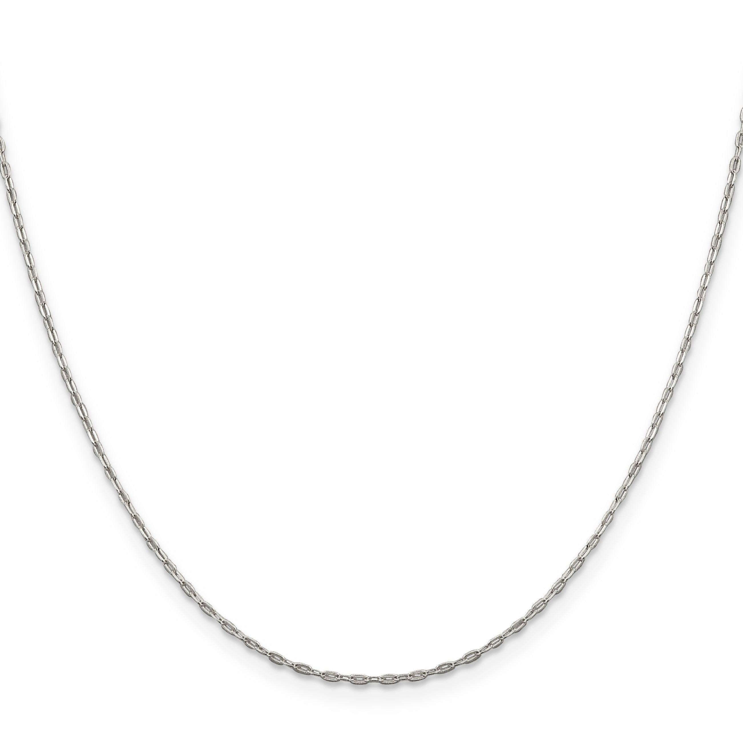 30 Inch Sterling Silver 1.4mm Flat Oval Cable Chain Necklace