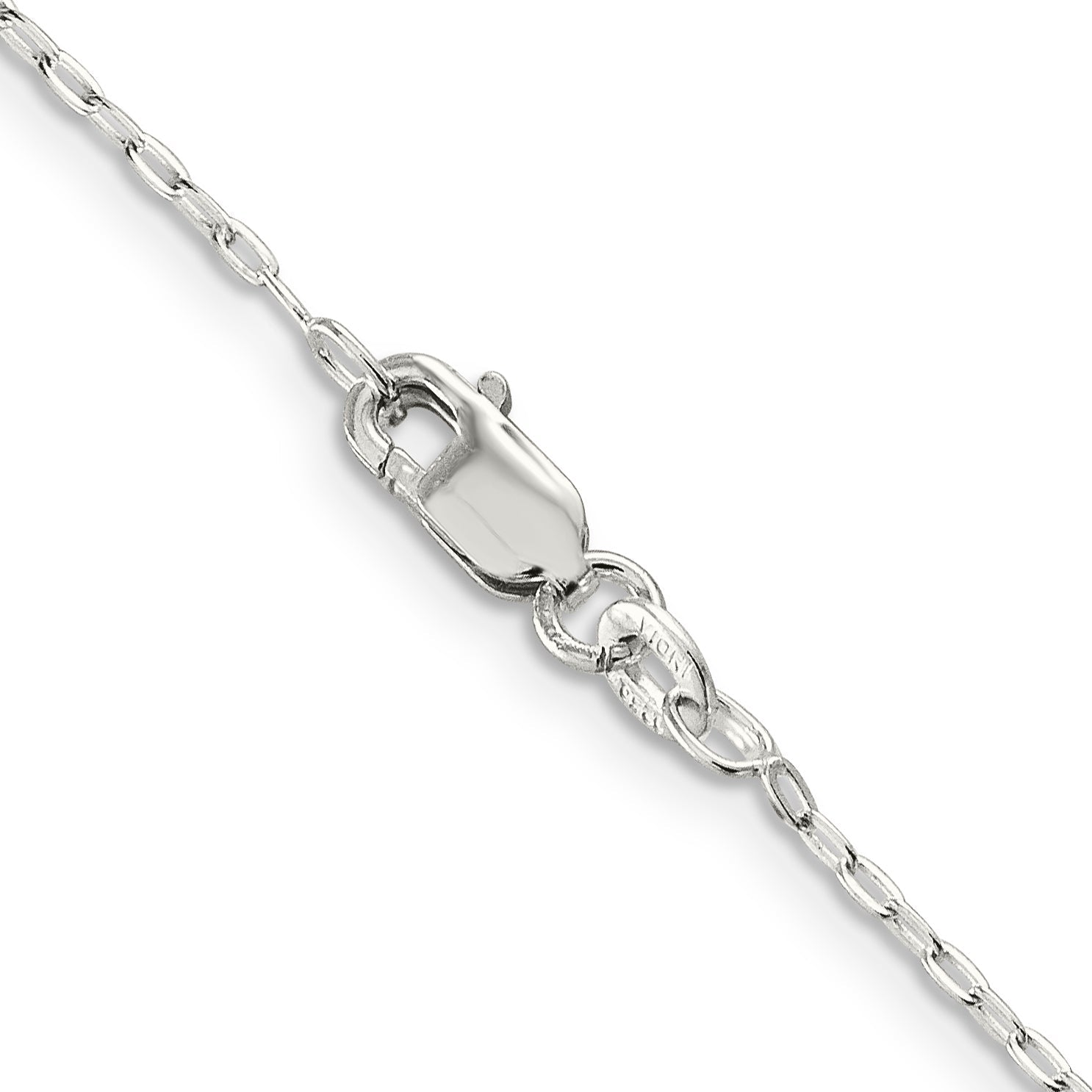 14 Inch Sterling Silver 1.4mm Flat Oval Cable Chain Necklace