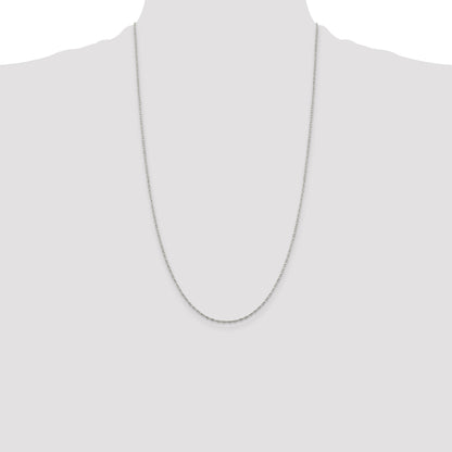 26 Inch Sterling Silver 1.4mm Flat Oval Cable Chain Necklace