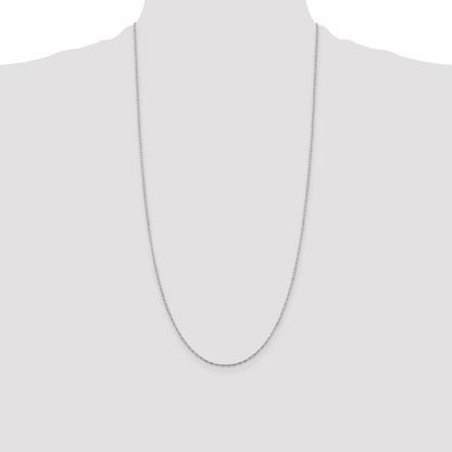 28 Inch Sterling Silver 1.4mm Flat Oval Cable Chain Necklace