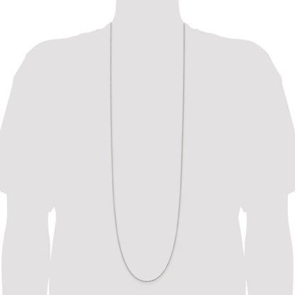 42 Inch Sterling Silver 1.4mm Beveled Oval Cable Chain Necklace