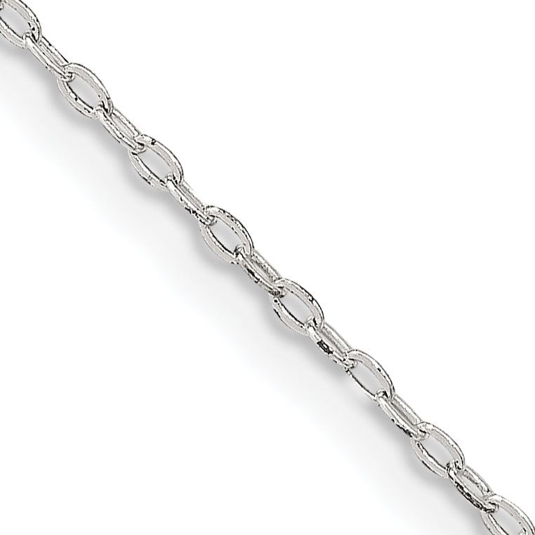 20 Inch Sterling Silver 1.4mm Flat Oval Cable Chain Necklace