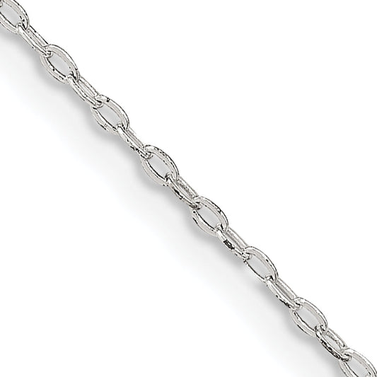 16 Inch Sterling Silver 1.4mm Flat Oval Cable Chain Necklace