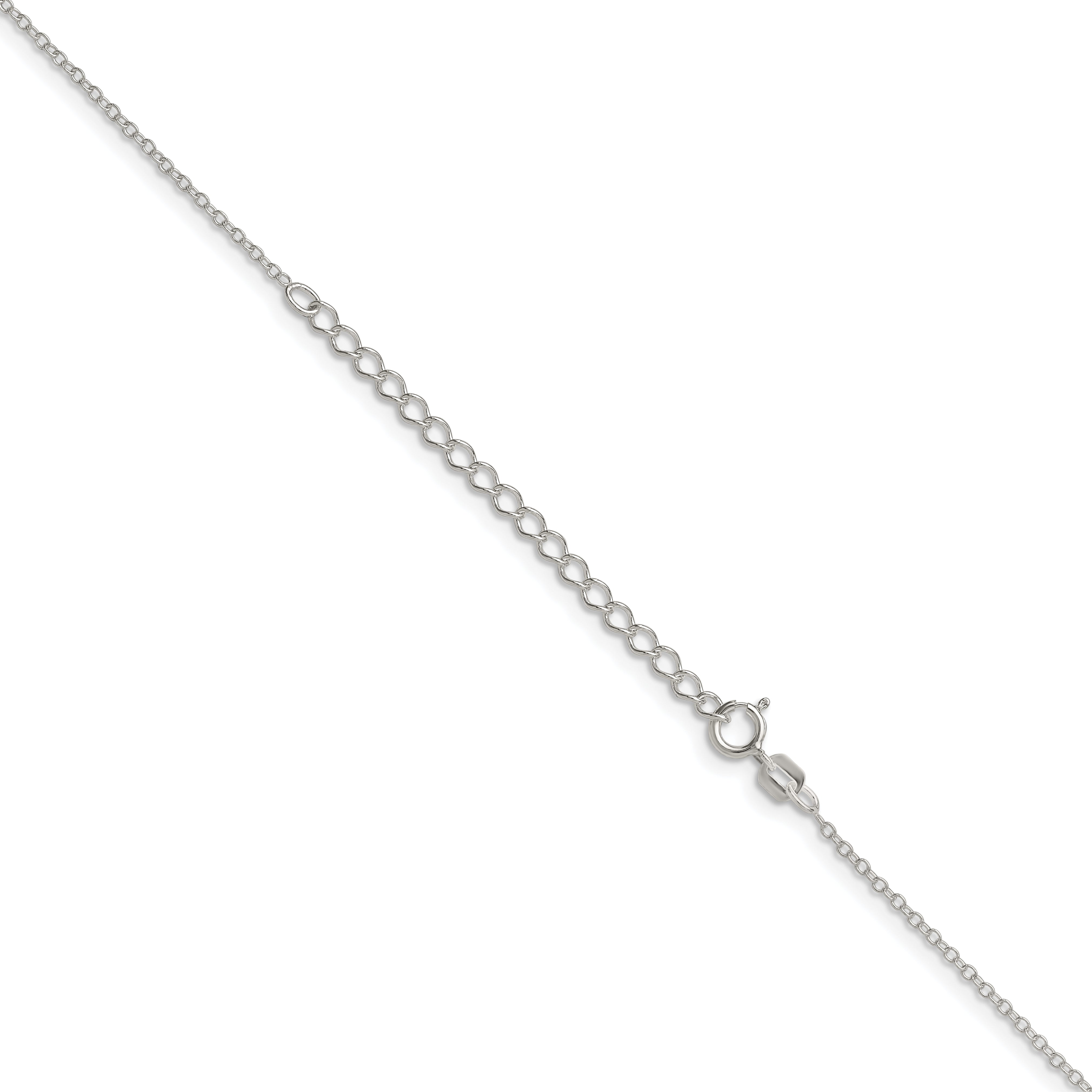 18 Inch Sterling Silver 1.10mm Forzantina Cable Chain W/2In Ext.