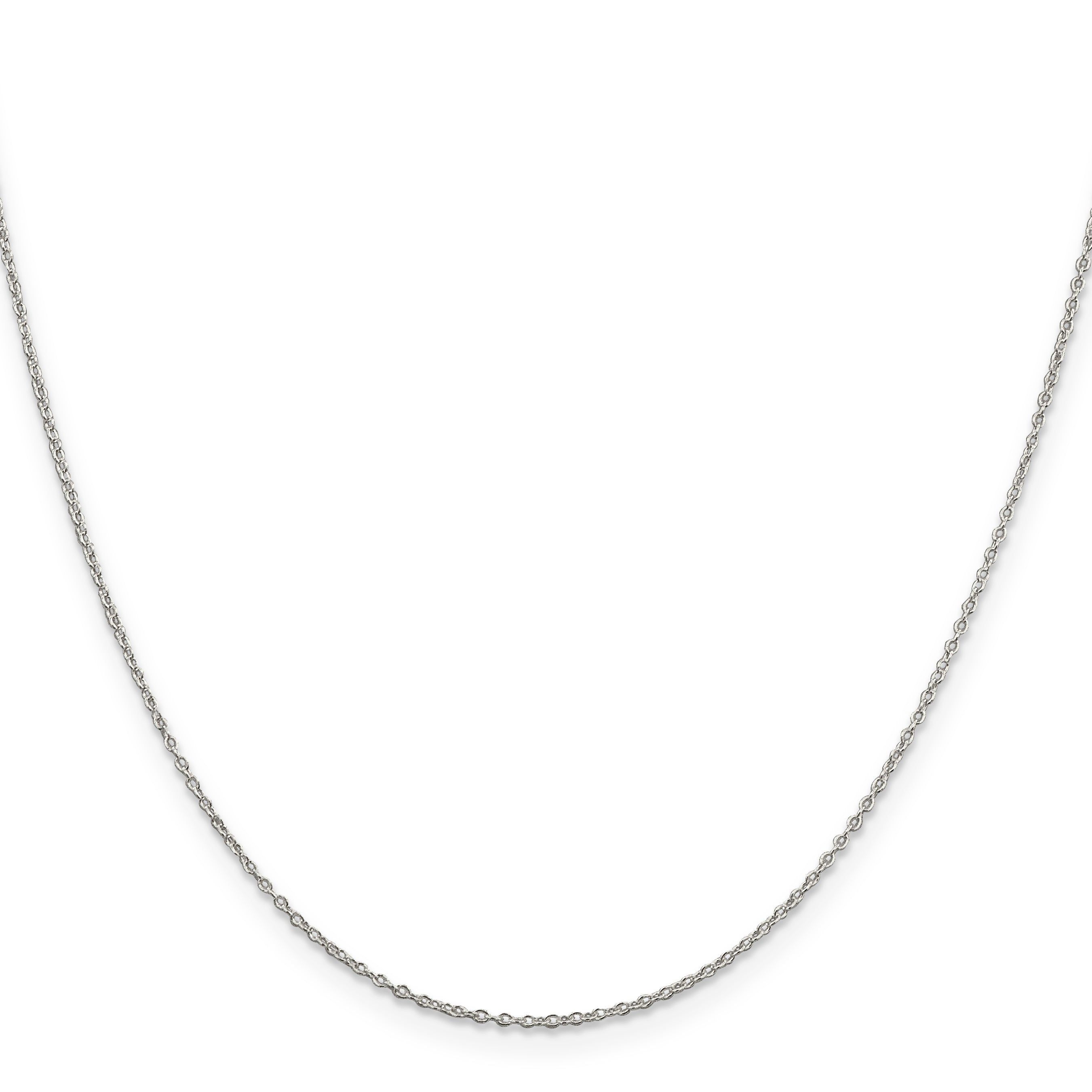 16 Inch Sterling Silver Rhodium-Plated 1.1mm Forzantina Cable Chain Necklace