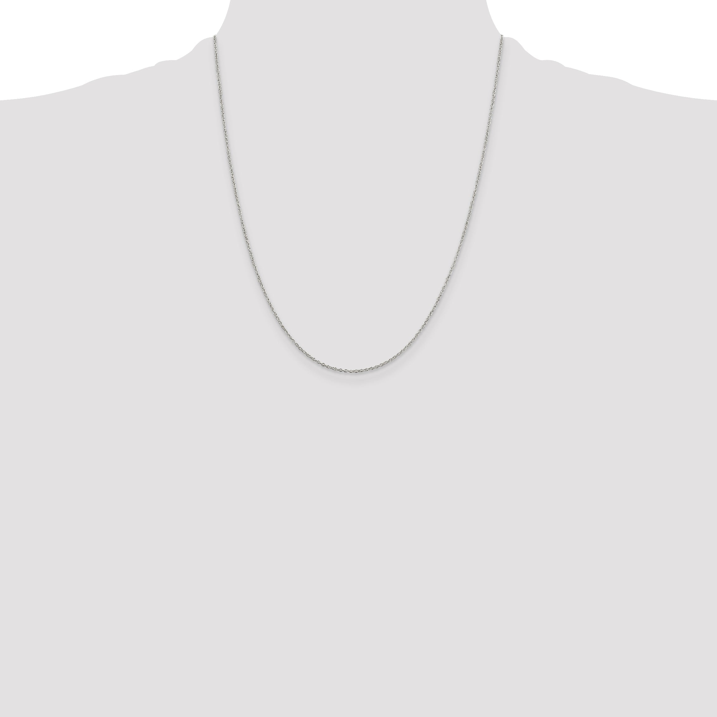 22 Inch Sterling Silver Rhodium-Plated 1.1mm Forzantina Cable Chain W/4In Ext.