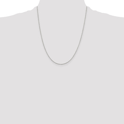 22 Inch Sterling Silver Rhodium-Plated 1.1mm Forzantina Cable Chain W/4In Ext.