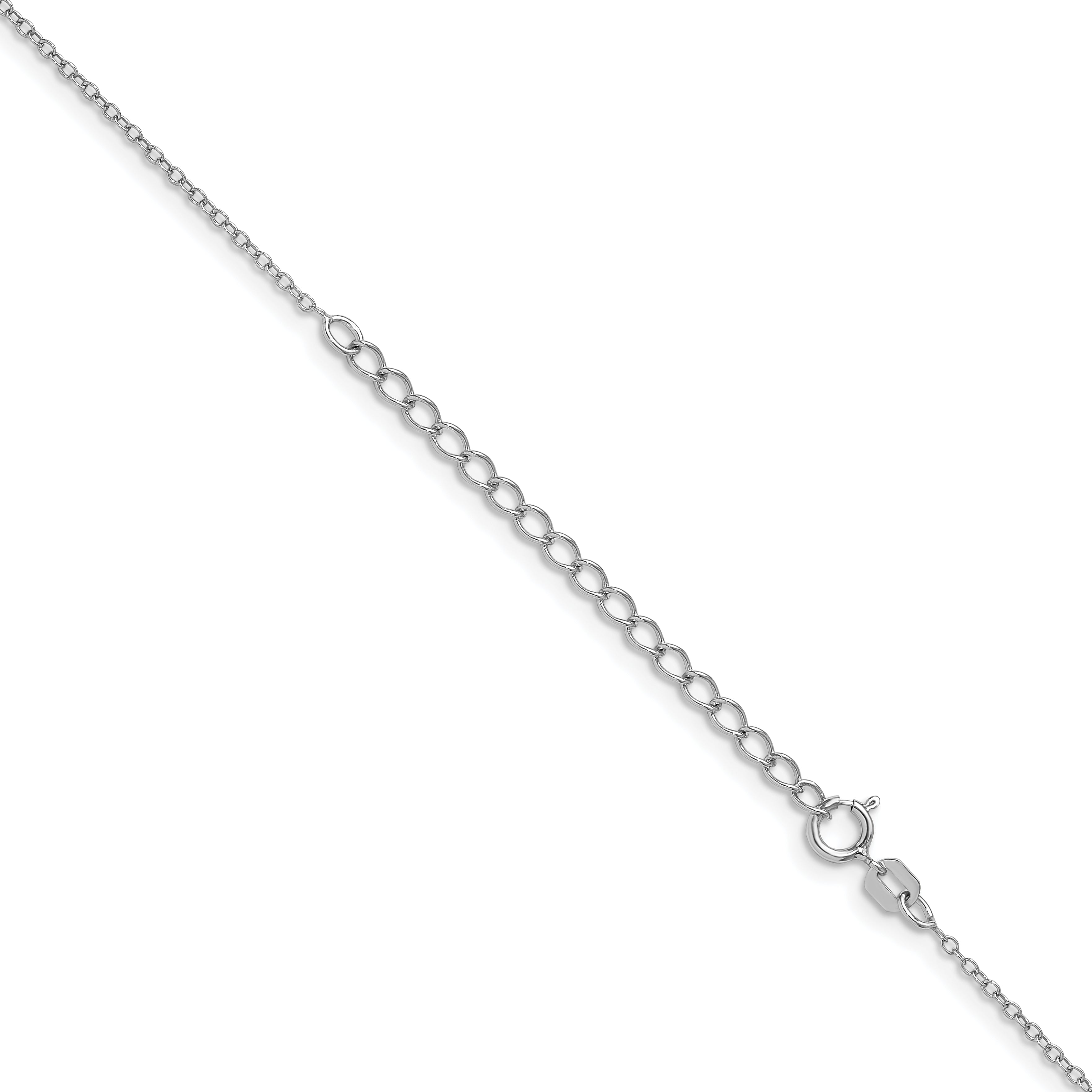 18 Inch Sterling Silver Rhodium-Plated 1.1mm Forzantina Cable Chain W/2In Ext.