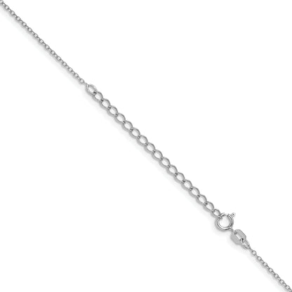 18 Inch Sterling Silver Rhodium-Plated 1.1mm Forzantina Cable Chain W/2In Ext.