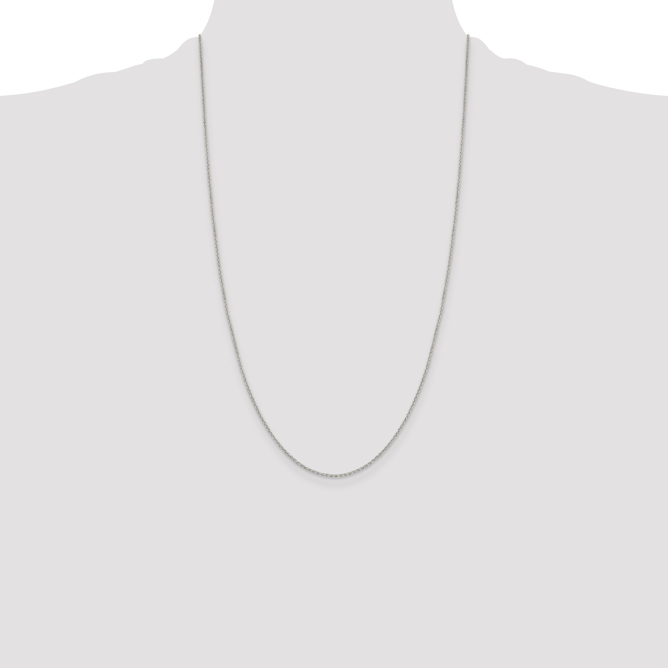 26 Inch Sterling Silver 1.25mm Diamond-Cut Forzantina Cable Chain Necklace