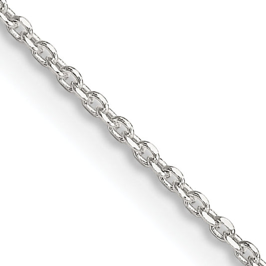 16 Inch Sterling Silver 1.25mm Diamond-Cut Forzantina Cable Chain Necklace