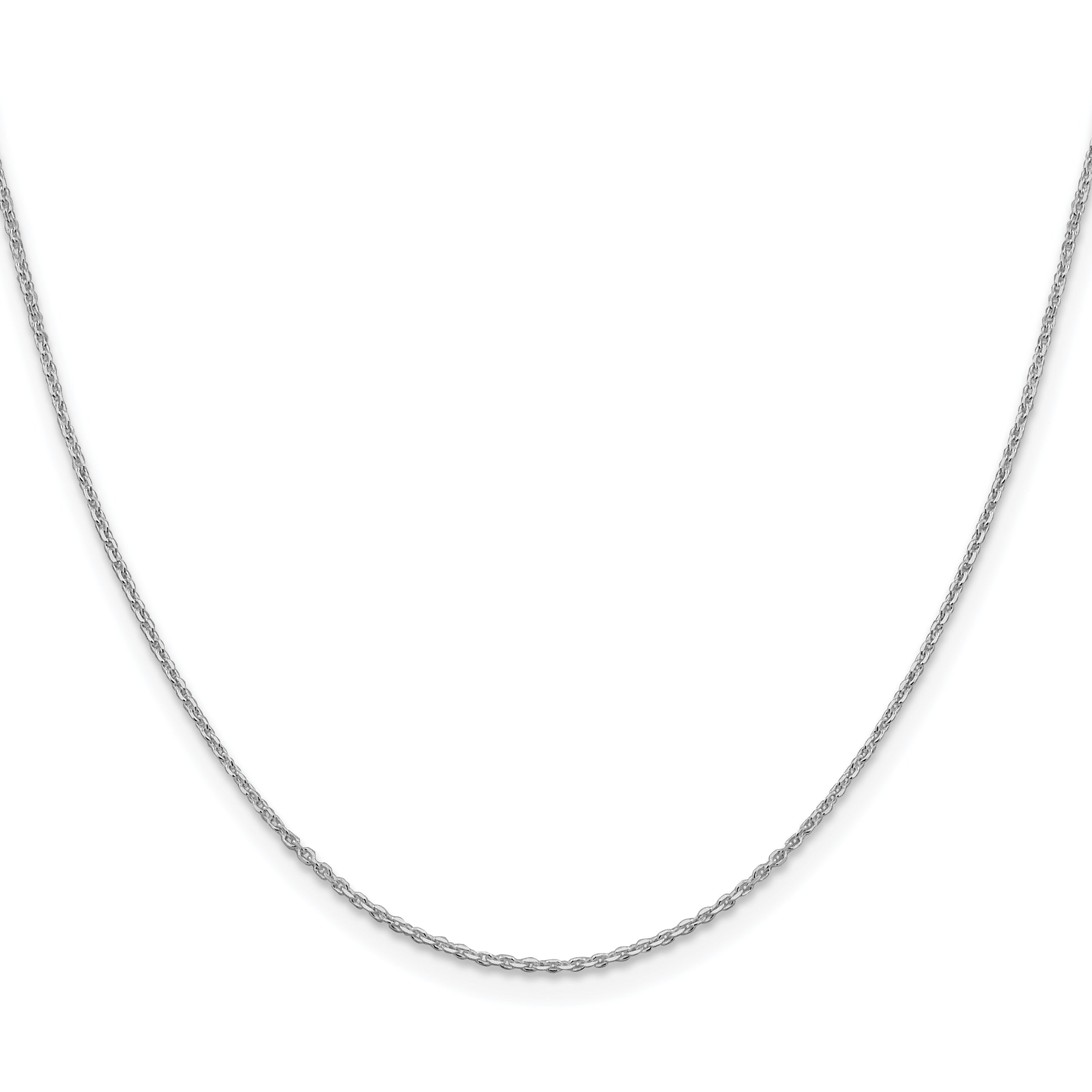 20 Inch Sterling Silver Rhodium-Plated 1.25mm Diamond-Cut Forzantina Cable Chain Necklace
