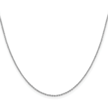 24 Inch Sterling Silver Rhodium-Plated 1.25mm Diamond-Cut Forzantina Cable Chain Necklace