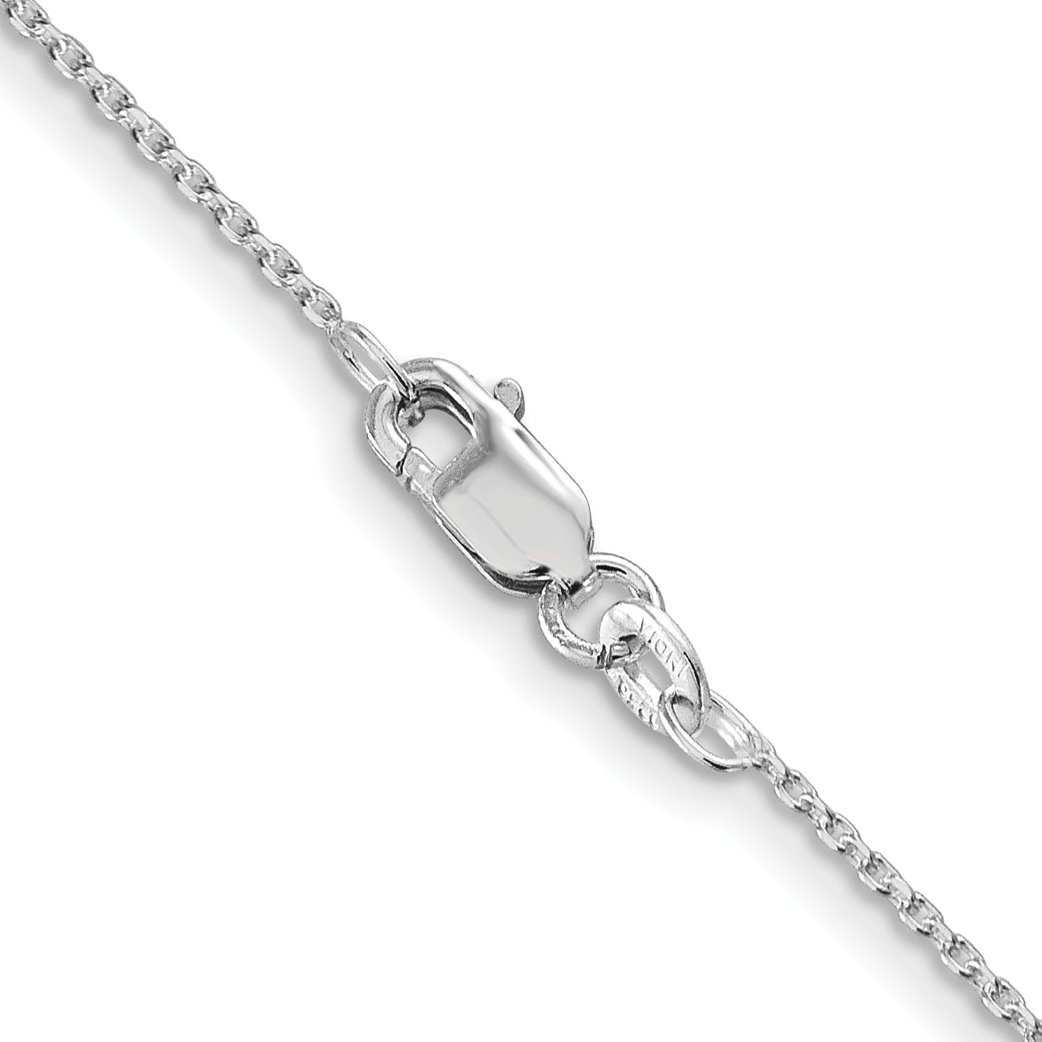 20 Inch Sterling Silver Rhodium-Plated 1.25mm Diamond-Cut Forzantina Cable Chain Necklace