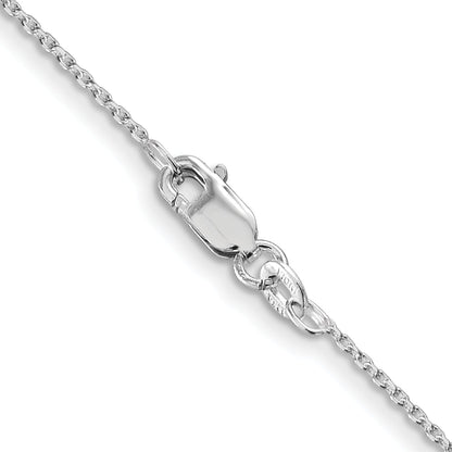 24 Inch Sterling Silver Rhodium-Plated 1.25mm Diamond-Cut Forzantina Cable Chain Necklace