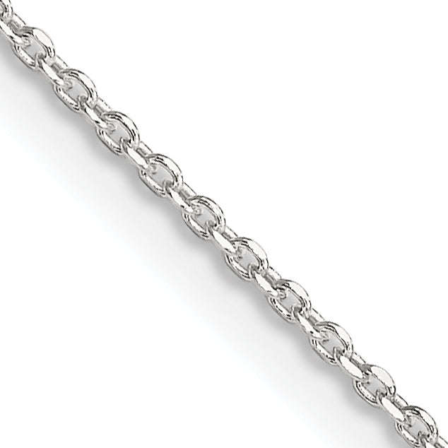 22 Inch Sterling Silver 1.25mm Diamond-Cut Forzantina Cable Chain Necklace