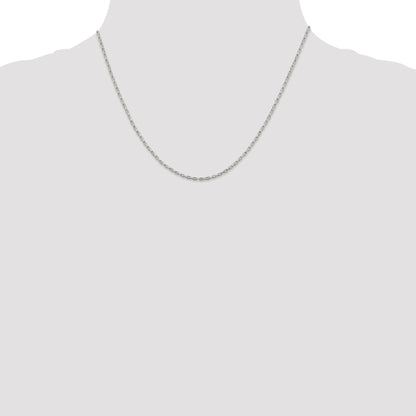 18 Inch Sterling Silver 1.3mm Elongated Box Chain Necklace