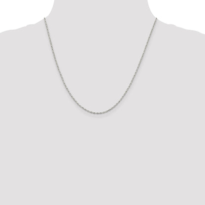 20 Inch Sterling Silver 1.3mm Elongated Box Chain Necklace