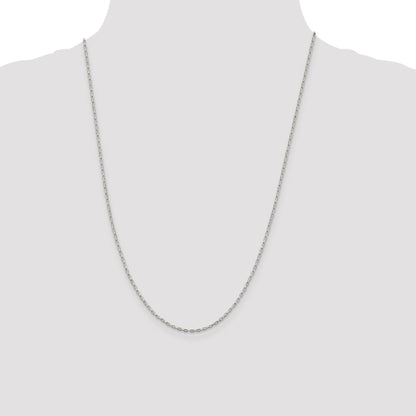 24 Inch Sterling Silver 1.3mm Elongated Box Chain Necklace