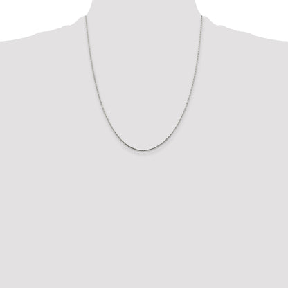 22 Inch Sterling Silver 1mm Oval Box Chain Necklace