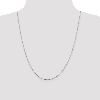 24 Inch Sterling Silver 1mm Oval Box Chain Necklace