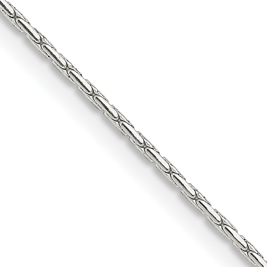 16 Inch Sterling Silver 1mm Oval Box Chain Necklace