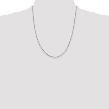 22 Inch Sterling Silver 1.35mm Twisted Box Chain Necklace