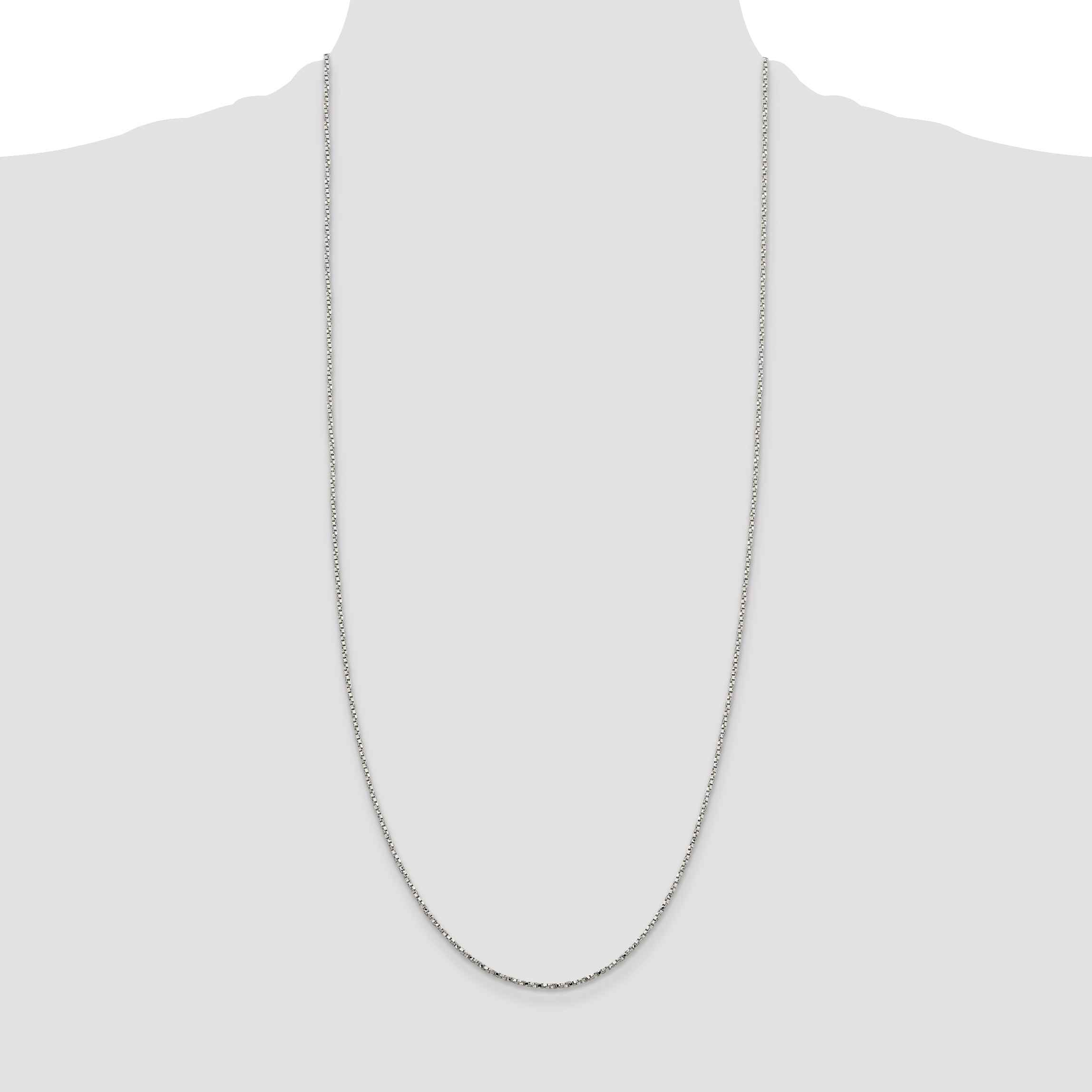 30 Inch Sterling Silver 1.35mm Twisted Box Chain Necklace