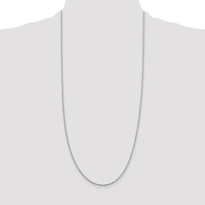 30 Inch Sterling Silver 1.35mm Twisted Box Chain Necklace