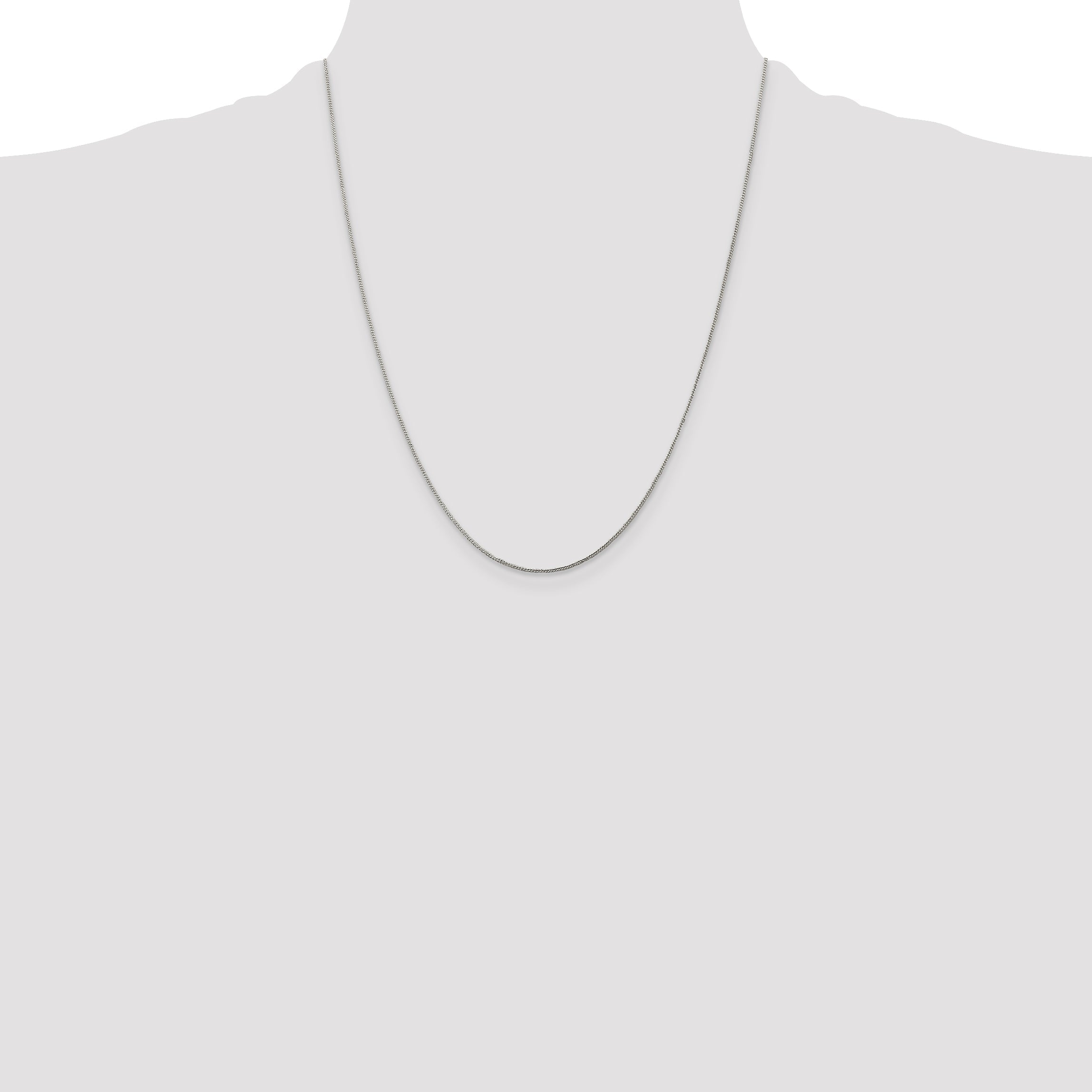 22 Inch Sterling Silver .8mm Curb Chain Necklace