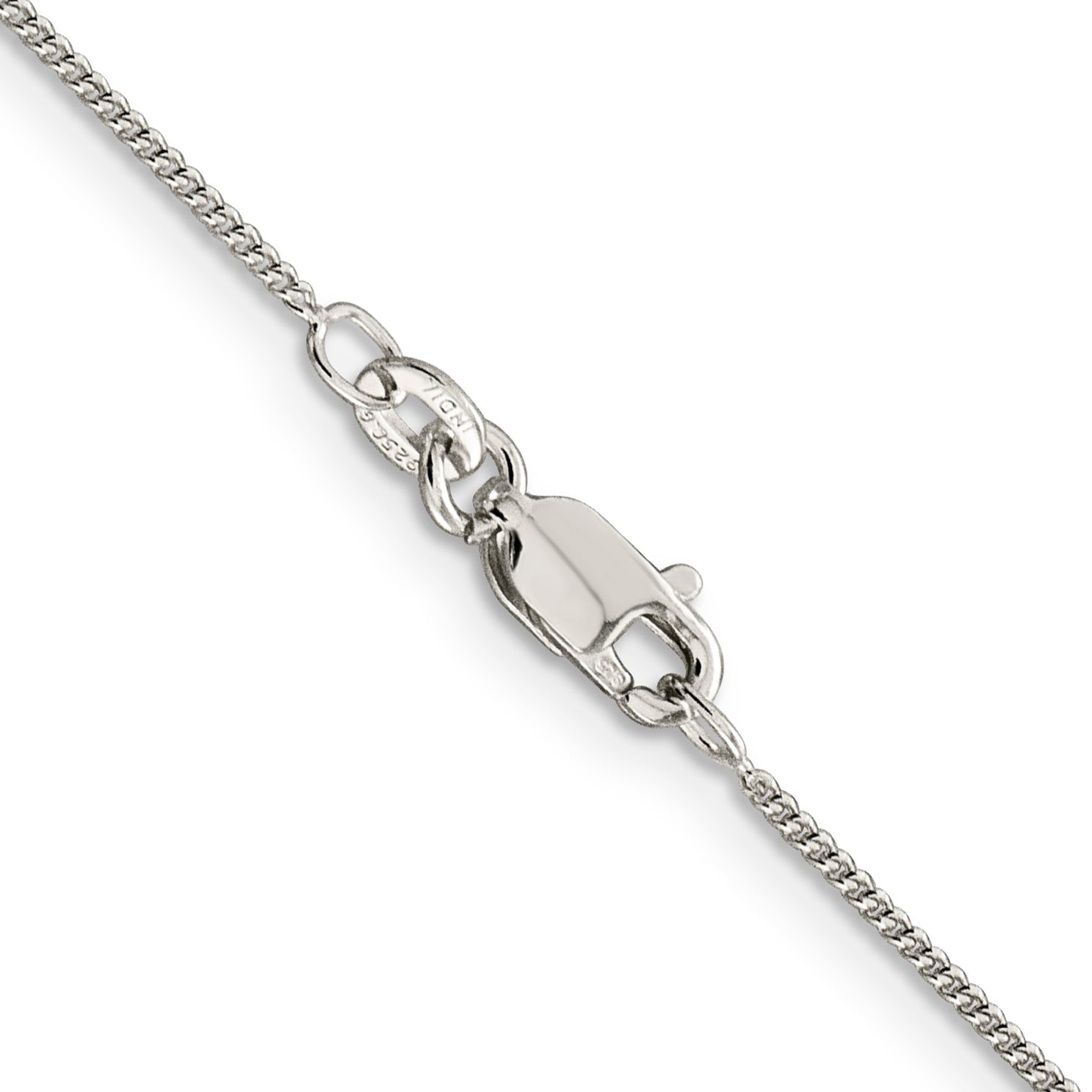 18 Inch Sterling Silver 1mm Curb Chain Necklace