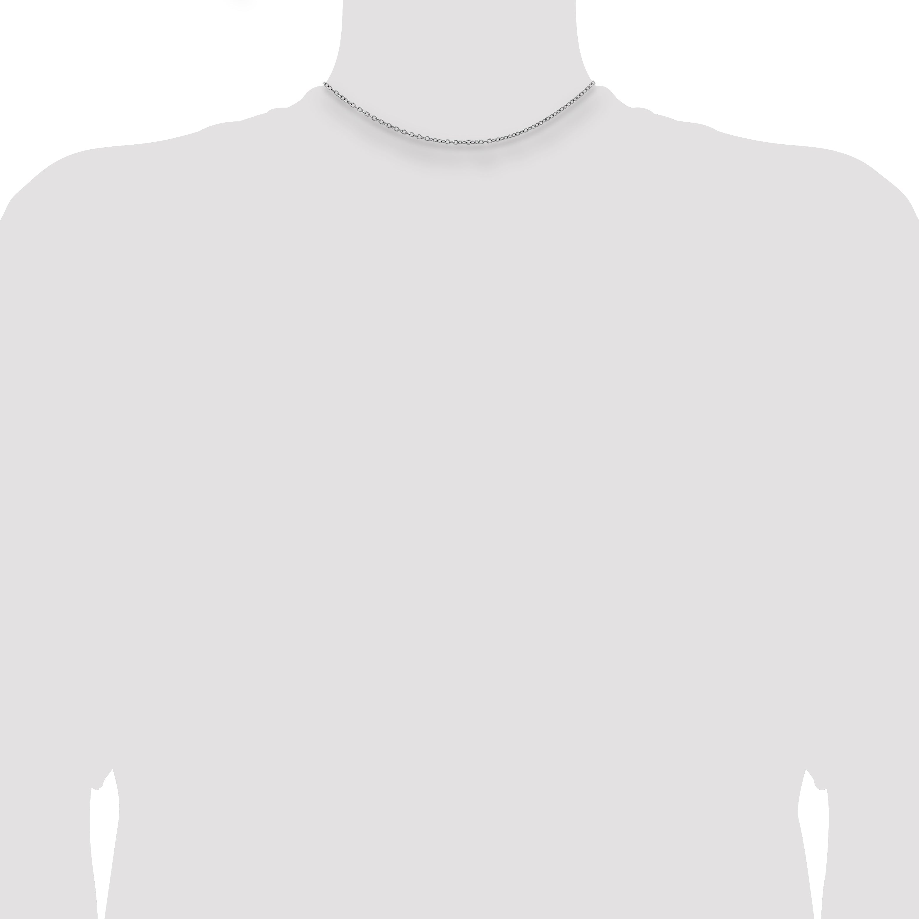 14 Inch Sterling Silver 1mm Rhodium-Plated Cable Chain Necklace