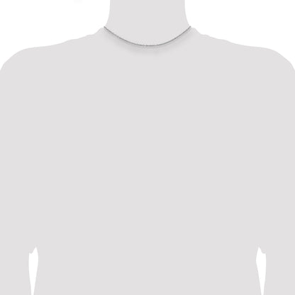 14 Inch Sterling Silver 1mm Rhodium-Plated Cable Chain Necklace