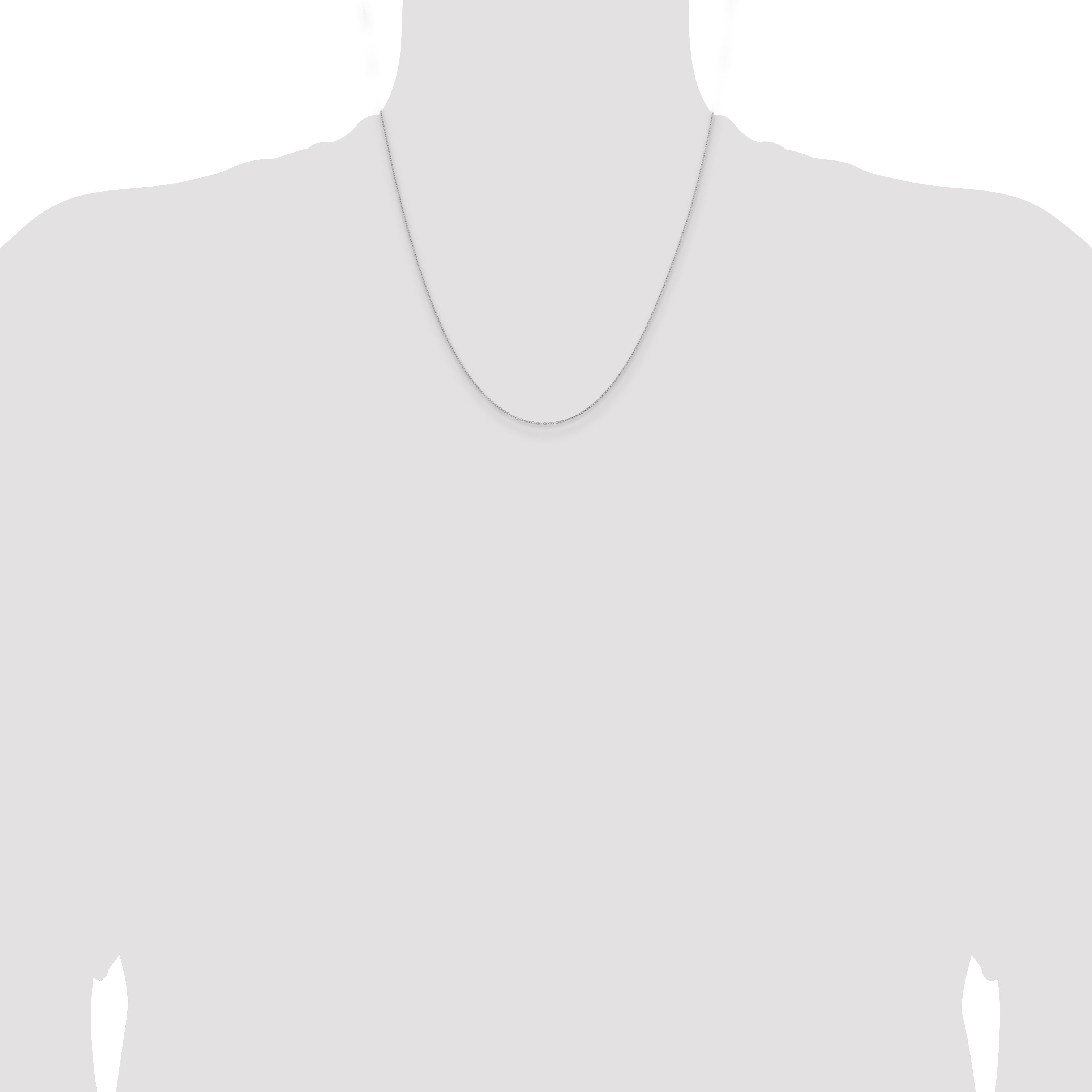 20 Inch Sterling Silver 1mm Rhodium-Plated Cable Chain Necklace