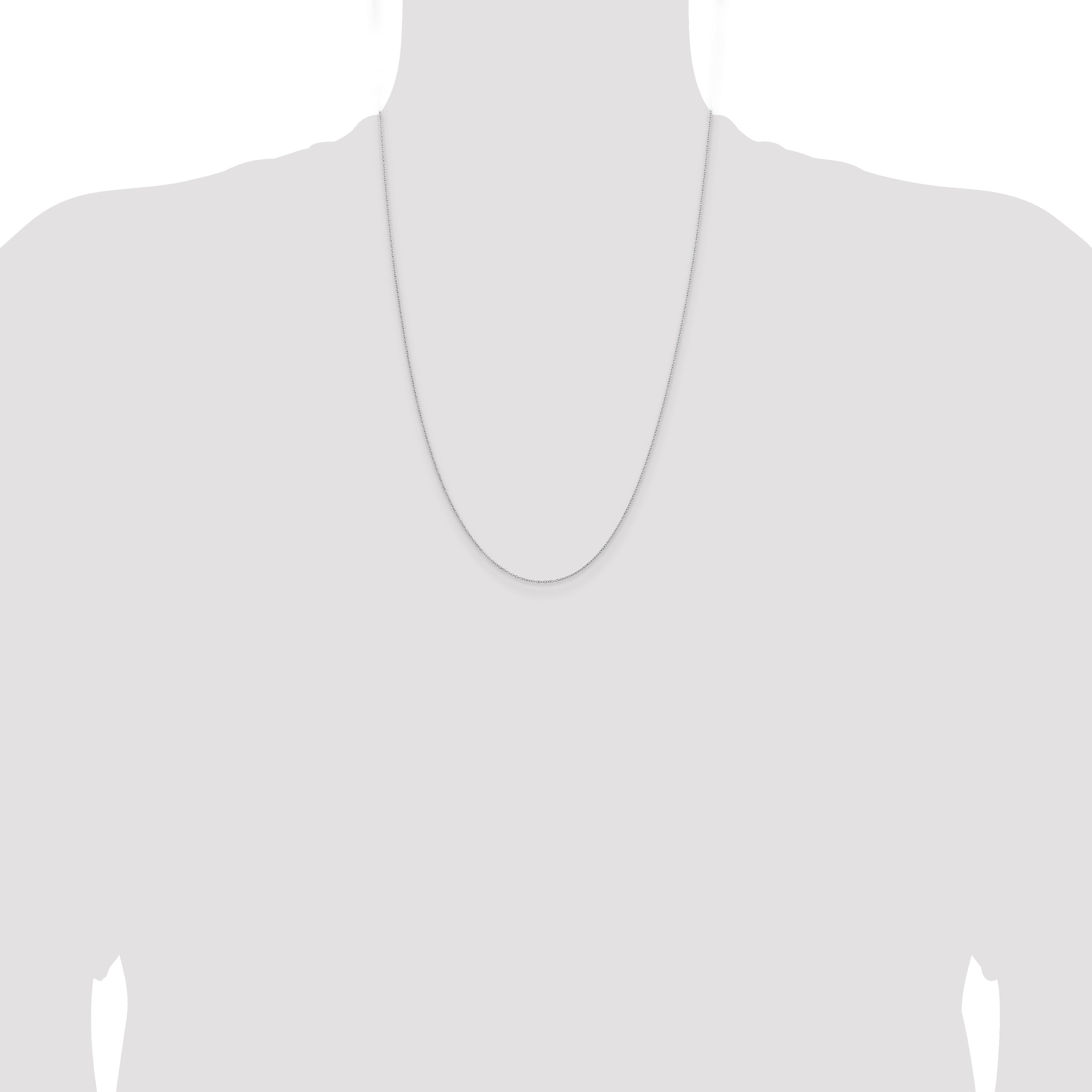 24 Inch Sterling Silver 1mm Rhodium-Plated Cable Chain Necklace