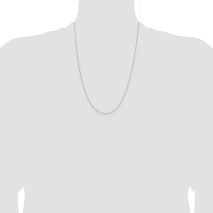 24 Inch Sterling Silver 1mm Rhodium-Plated Cable Chain Necklace