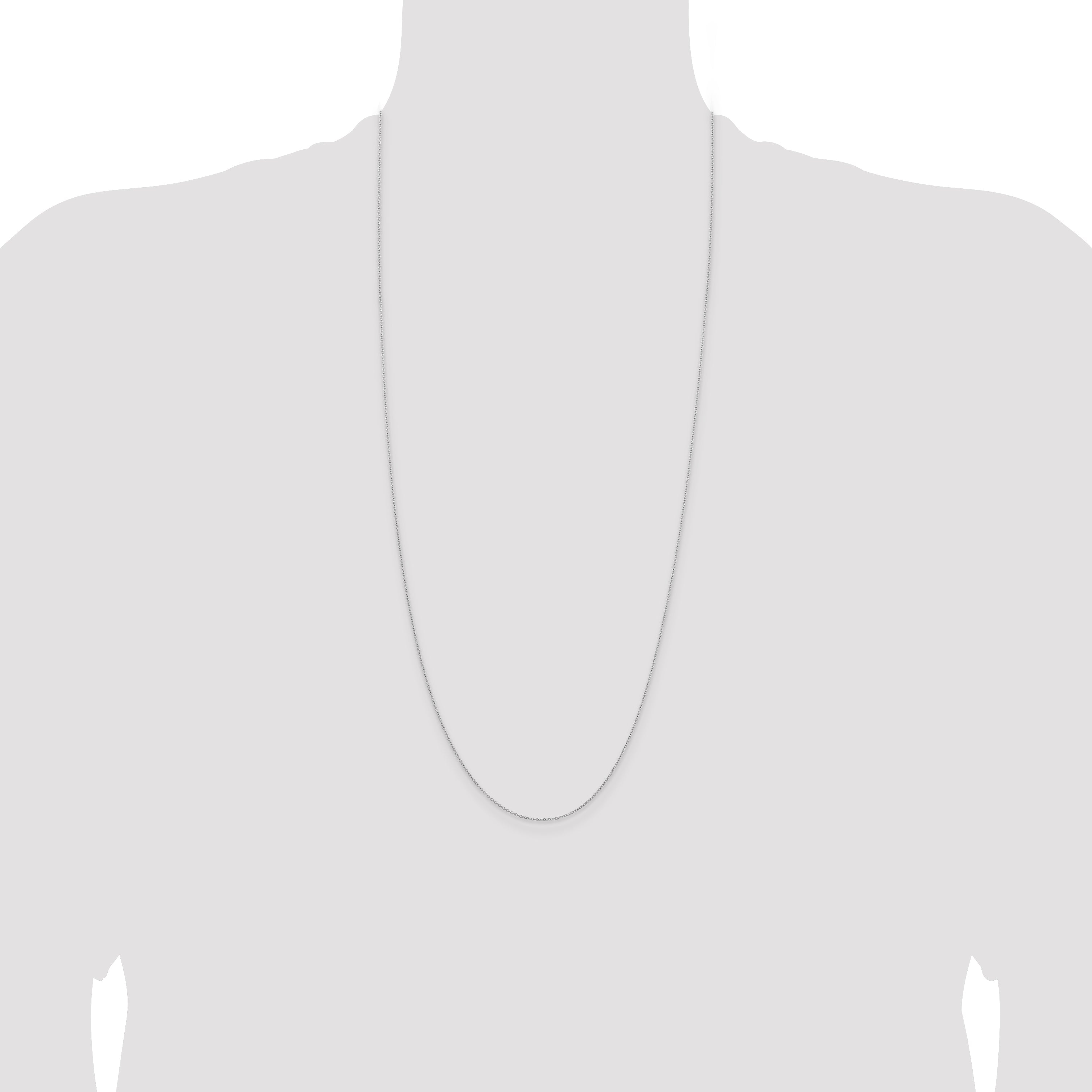 30 Inch Sterling Silver 1mm Rhodium-Plated Cable Chain Necklace