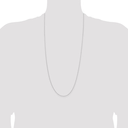 30 Inch Sterling Silver 1mm Rhodium-Plated Cable Chain Necklace