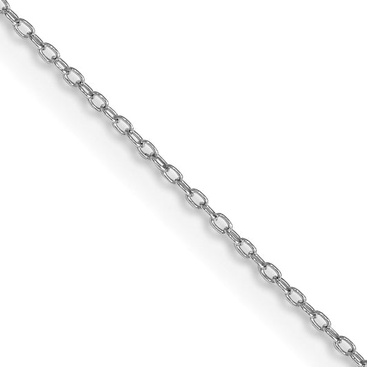 14 Inch Sterling Silver 1mm Rhodium-Plated Cable Chain Necklace