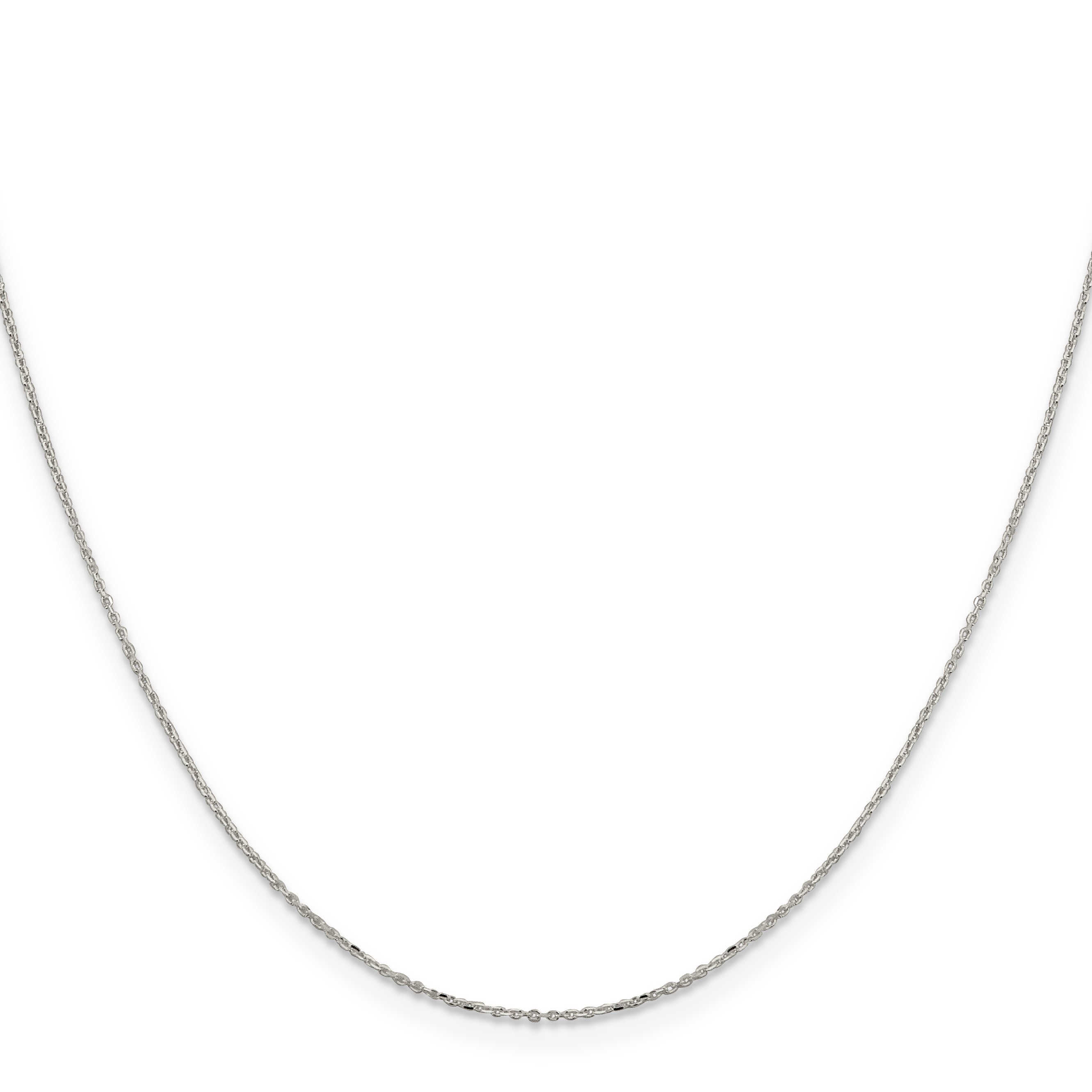 24 Inch Sterling Silver 1mm 8 Sided D/C Cable Chain Necklace