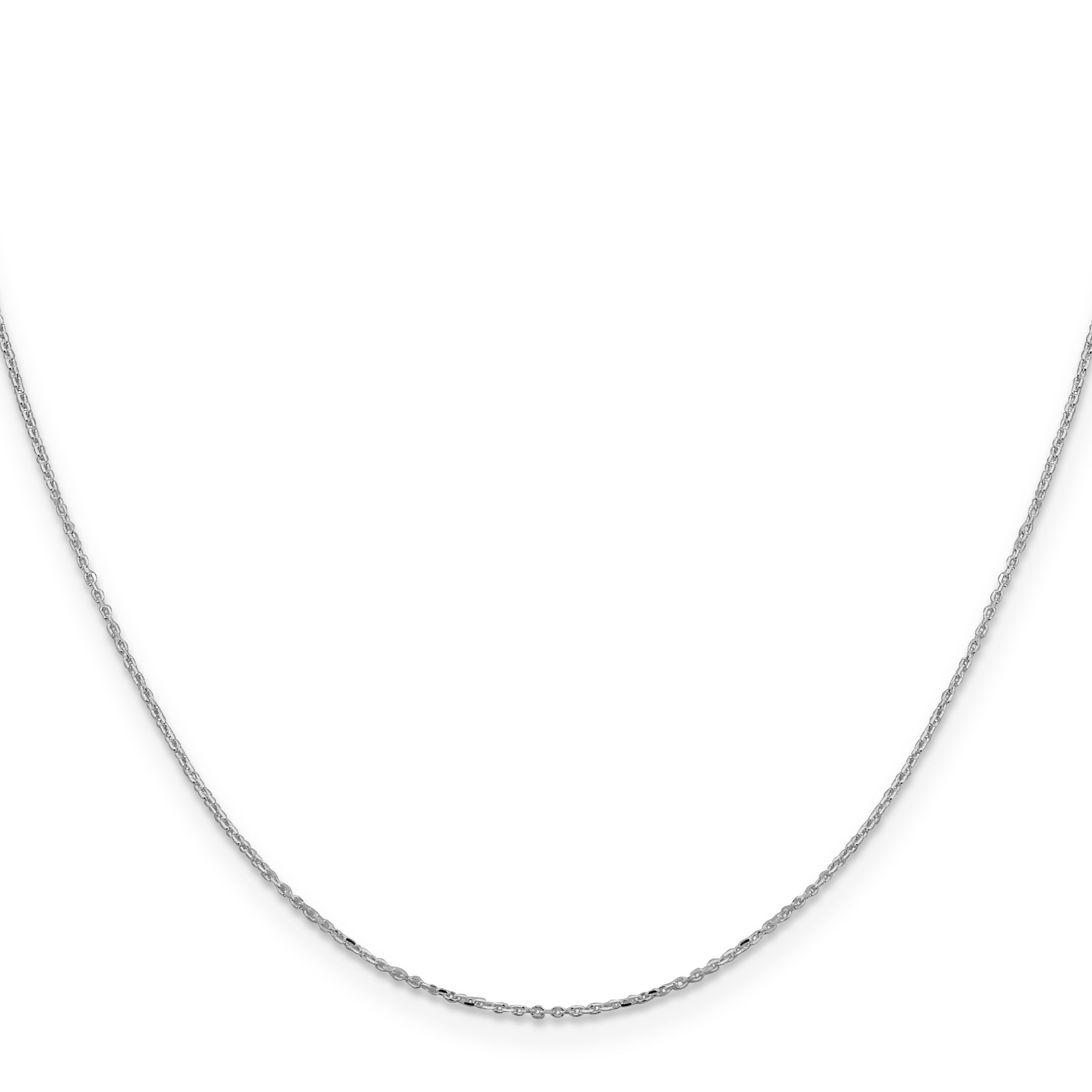 24 Inch Sterling Silver Rhodium-Plated 1mm 8 Sided Diamond-Cut Cable Chain Necklace